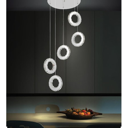 Led Multi Light Pendant With Chrome Finish